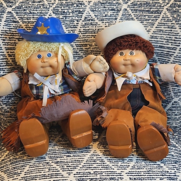 Vintage Cabbage Patch Doll Coleco Cowgirl And Cowboy 1978 1982